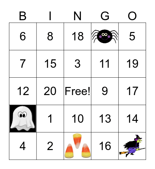 Halloween Bingo! Bingo Card