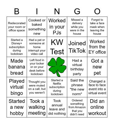 Icebreaker Bingo - Lockdown Edition! Bingo Card