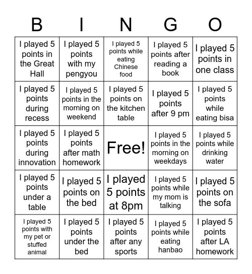 Bingo Card