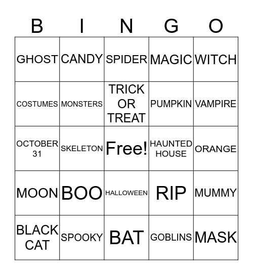 HALLOWEEN Bingo Card