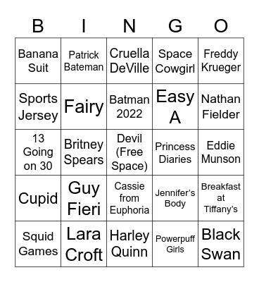 Halloween 2022 Bingo Card