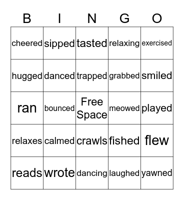 Verbs 1 Powerpoint Bingo Card