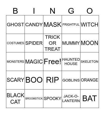 HALLOWEEN Bingo Card