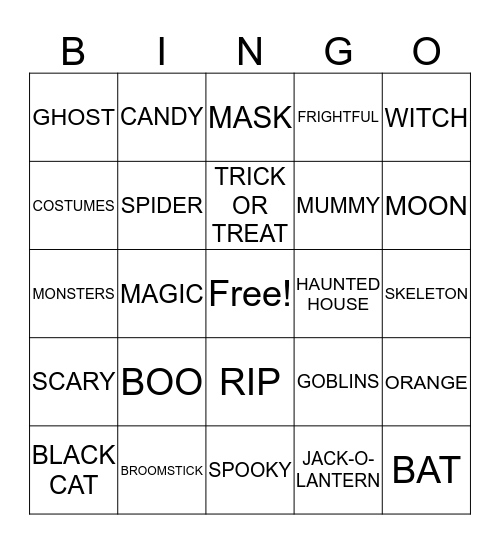 HALLOWEEN Bingo Card