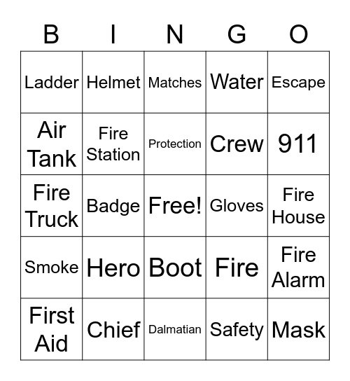 Fire Bingo Card