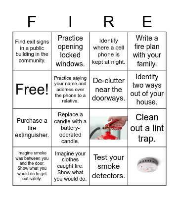 Fire Safety Bingo Card