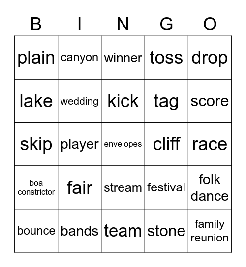 Oxford Discover 3 / Unit 1/2 Bingo Card