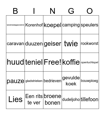 EEN-RITS-TE-VER-BINGO Card