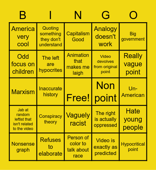 Woke Bingo (PragerU) Bingo Card