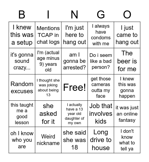 tcap bingo Card
