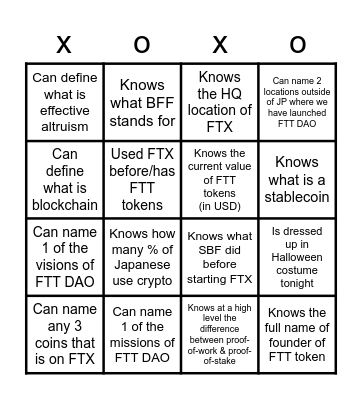 FTT DAO HALLOWEEN NIGHT Bingo Card