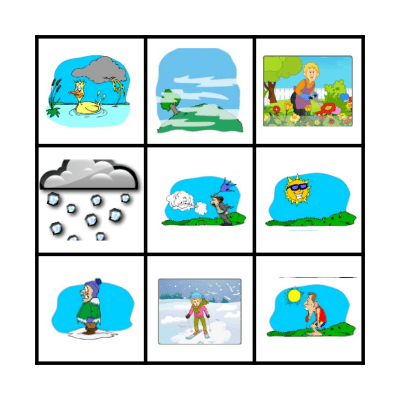 Weather and seasons Bingo Card