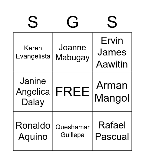 HUMAN BINGO Card