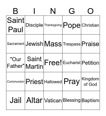 Chapter 1 - 4 Bingo Card
