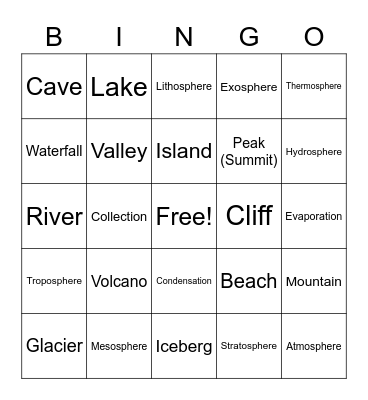 Unit 2 - Term Review Bingo Card
