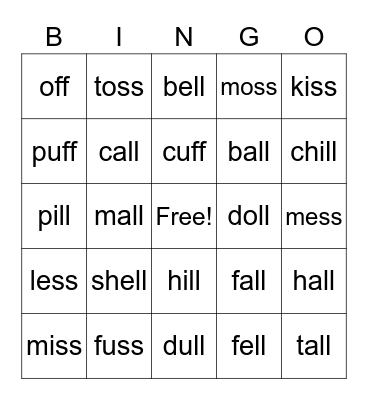 Floss Rule Bingo Card