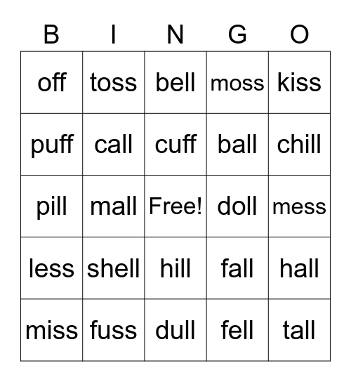 Floss Rule Bingo Card