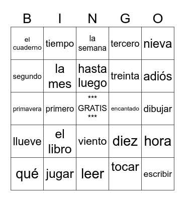 Repaso de Para Empezar y C1A Bingo Card