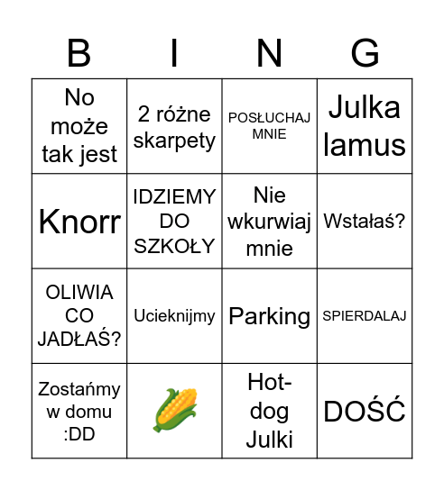 Bing Bingo Card