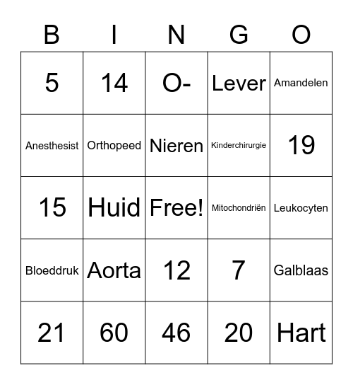 VCMS Pubquiz Bingo Card