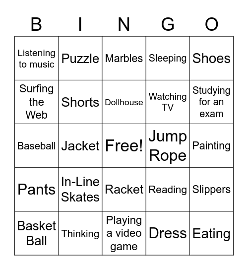 REVIEW BINGO Card