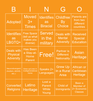 Construction Inclusion Week DEI Bingo Card