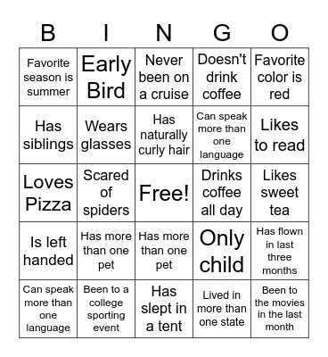 Pathformance Happy Hour Bingo Card
