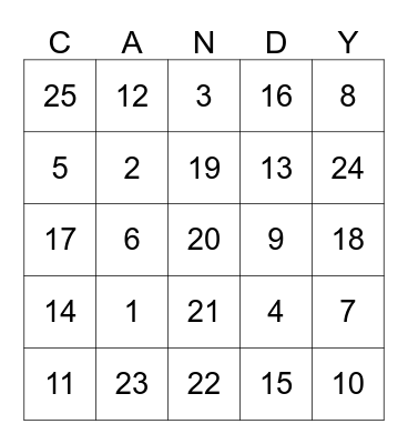 Halloween Party Bingo Card