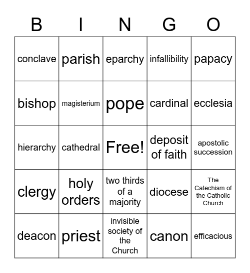 The Church Chapter 4 Bingo Card