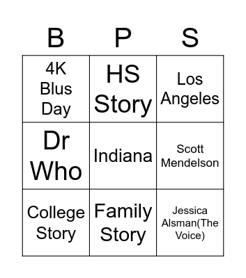 Brandon Peters Bingo Card