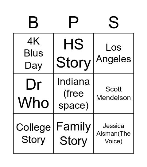 Brandon Peters Bingo Card