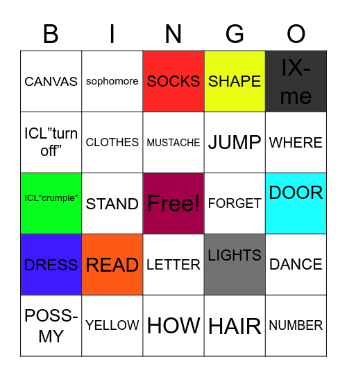 SIGN NATURALLY UNIT 1 Bingo Card