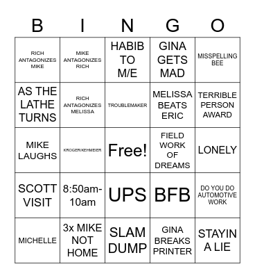DMS BINGO Card
