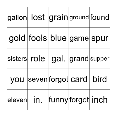J-4 Bingo Card