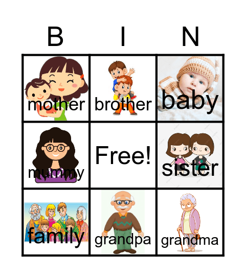 Family Bingo Card