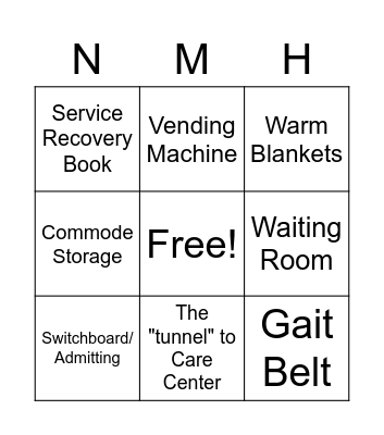 Selfie Scavenger Hunt Bingo Card
