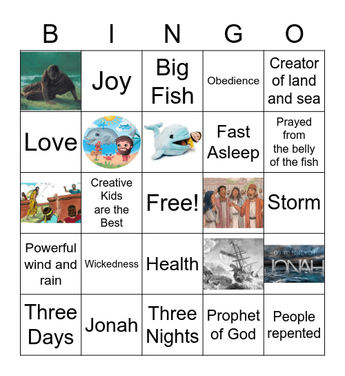 Jonah Bingo Card