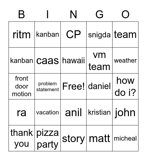 BINGO FUN Bingo Card