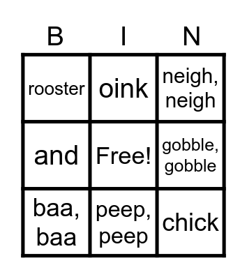 Waking up Bingo Card
