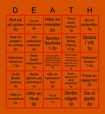 Spooktober Challenge Bingo Card