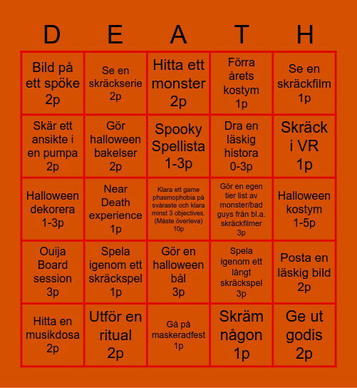 Spooktober Challenge Bingo Card