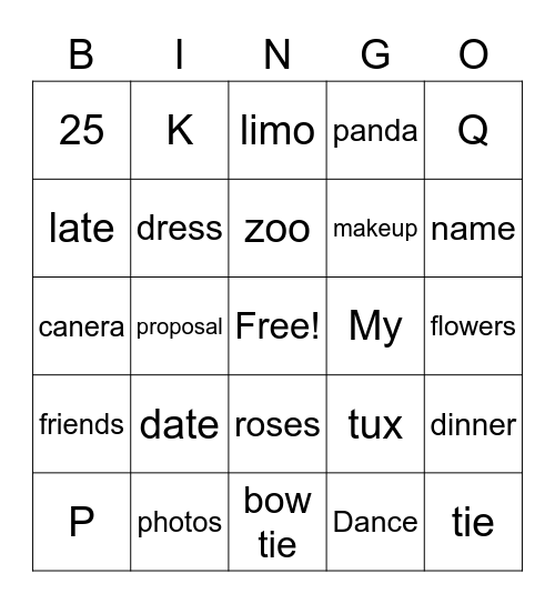 ASL SIGNS Bingo Card