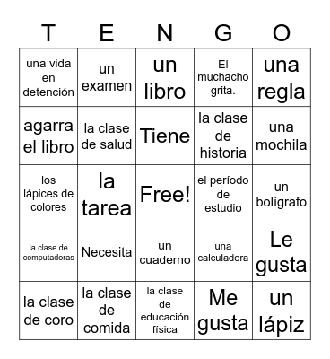 Escuela#Bingo Card