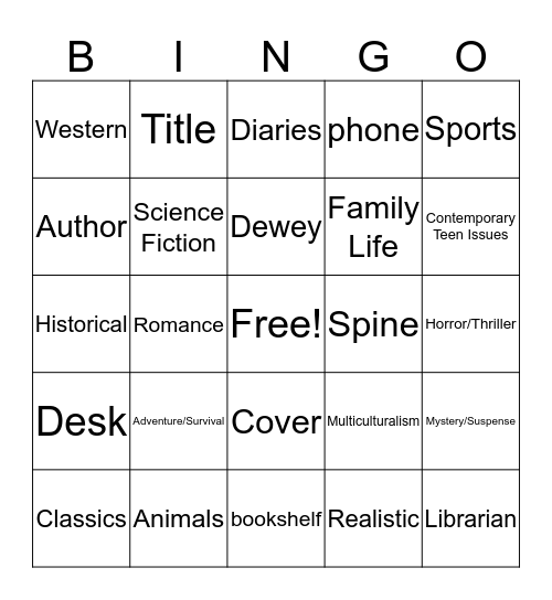 Library Bingo Card