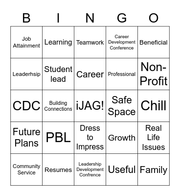iJAG Bingo Card