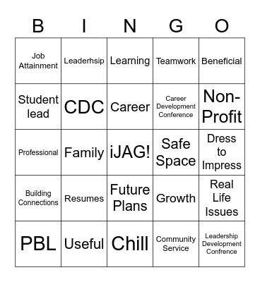 iJAG Bingo Card