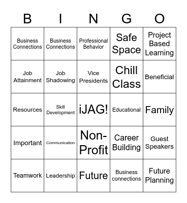 iJAG Bingo Card