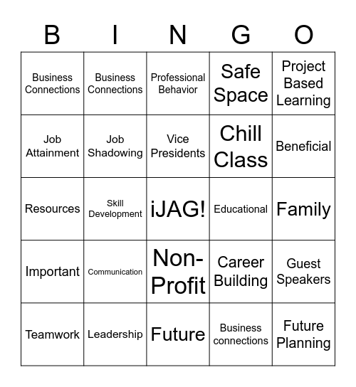 iJAG Bingo Card
