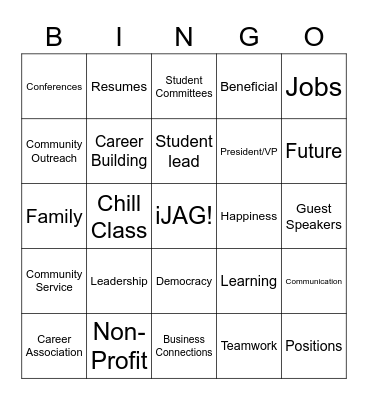 iJAG Bingo Card