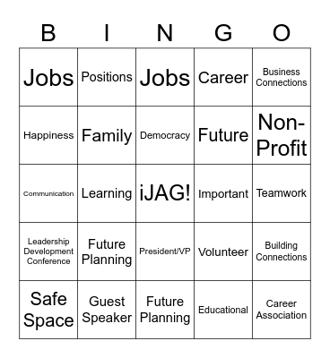 iJAG Bingo Card